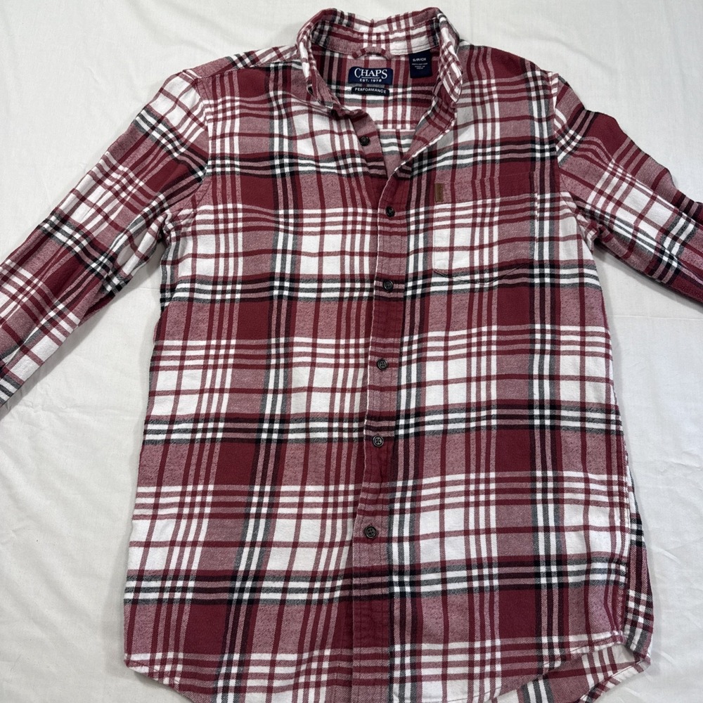 FLANNEL SHIRT Chaps WOMEN SM Red Plaid Performance CABINCORE